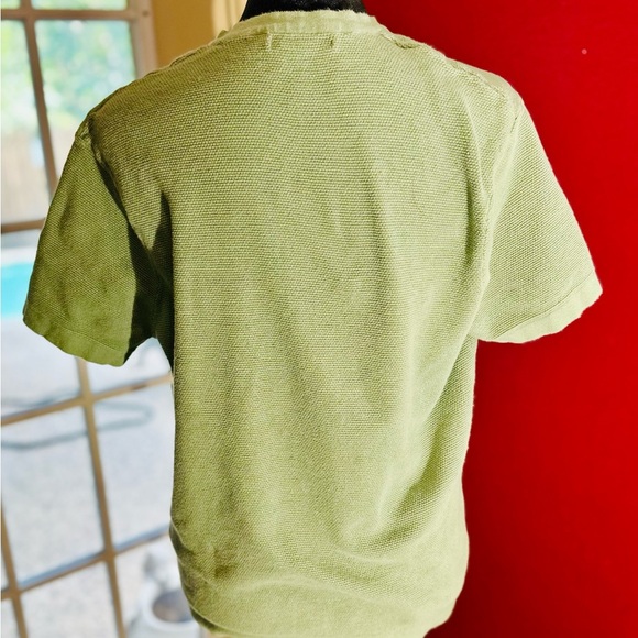 Zara Green Ridged Knit Short Sleeve Top, Size M - Picture 2 of 8